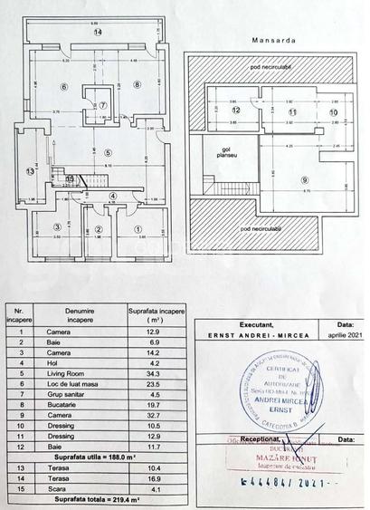 Apartament duplex spatios cu 4-5 camere | vedere deschisa - 1