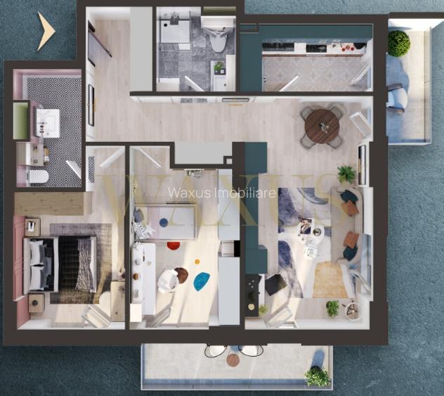 Apartament semifinisat - 3 camere I 74mp I 2 Balcoane I Marasti - 7