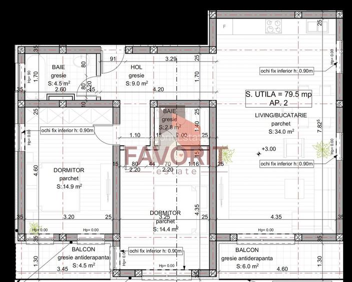 Etaj 1. Model cu 2 bai. Cu 2 locuri de parcare - 11