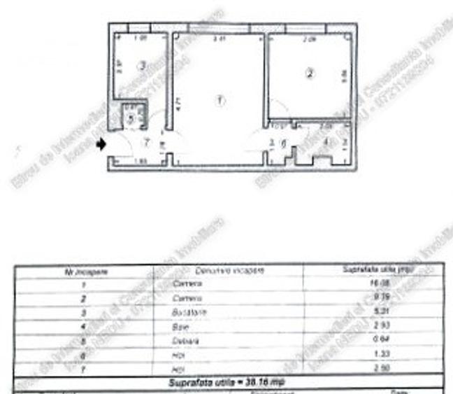 ►Casa de CULTURA 2 Camere semiDecomandate 38,16m² Mobilat Utilat Centrala Gaze - 7