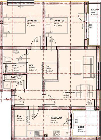 Apartament intabulat la cheie cu 3 camere 2 bai etajul 1 zona Brana - 4
