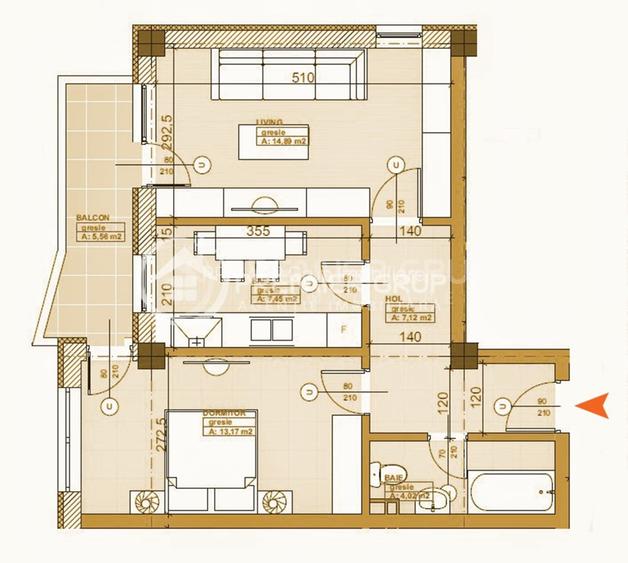 Apartament 2 camere 54mp, Galata - Sun City Residence, CT + AC - 15