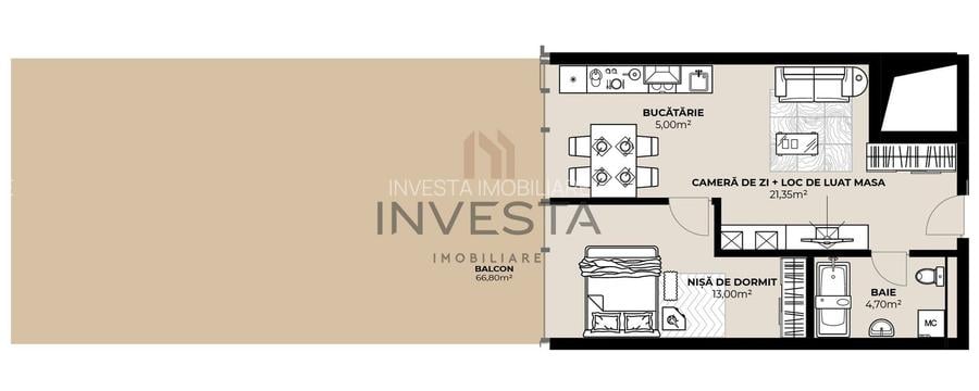 Apartament 2 camere cu terasa spectaculoasa, zona Septimiu Muresan! - 1