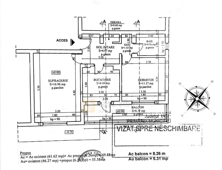 Nicolina-prima statie, 3 camere mobilat&utilat, renovat, spatiu verde exterior - 1