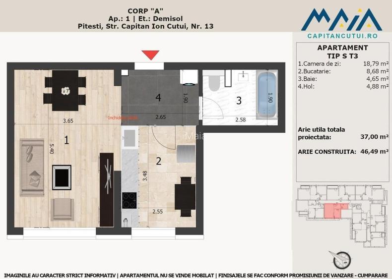 Garsoniera | Negru Voda | Langa Padure | Pitesti | Finisaje premium - 2