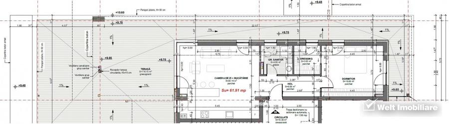 Apartament 2cam tip penthouse, terasa 116mp, imobil nou Apahida  - 4