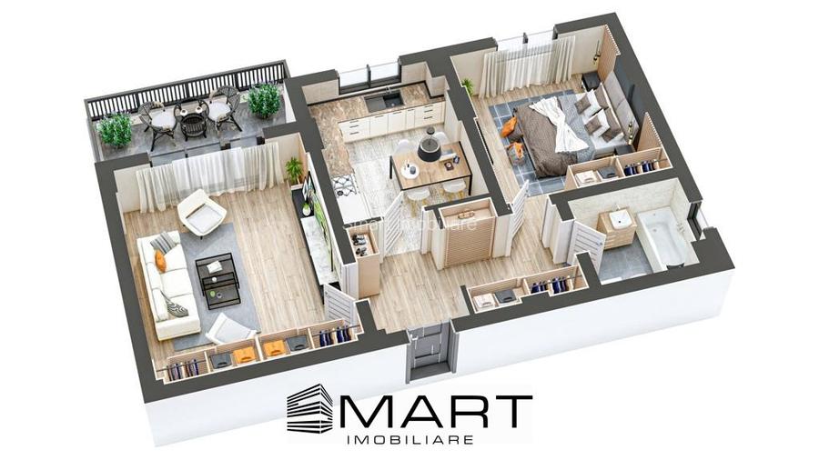 Apartament 2 camere decomandate 60mp + 5mp balcon zona Ciresica - 7