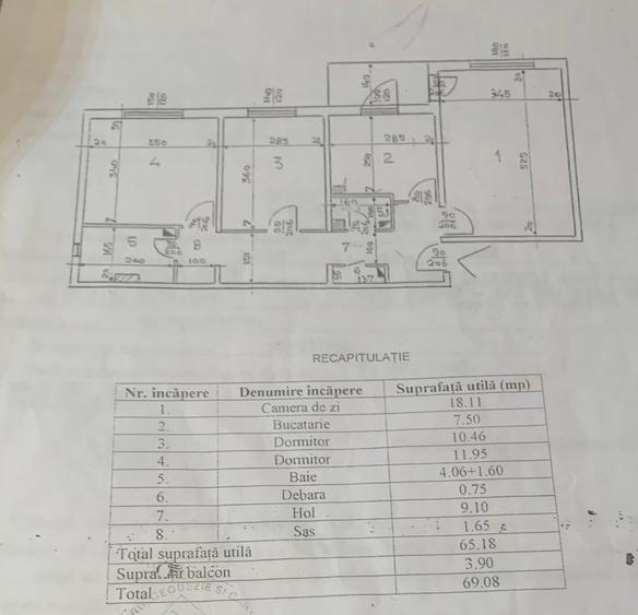 Apartament 3 camere | Nicolina 1 - Str. Sălciilor | Etaj 2 | 69 mp