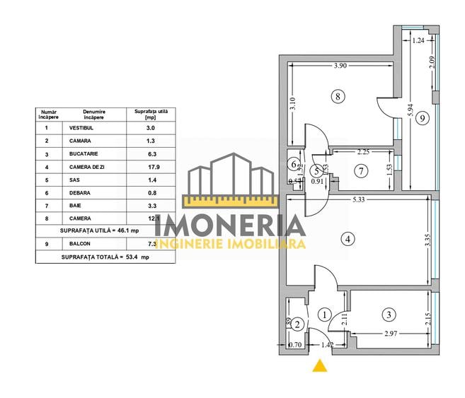 2 camere-langa Parc IOR-1.2km metrou Titan-0% comision-bloc ingrijit