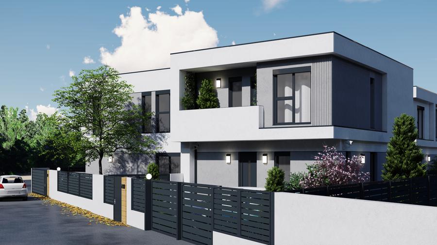 Vila premium cu 4 camere, curte mare 180 mp, intrare privată, Chitila, Clasa A