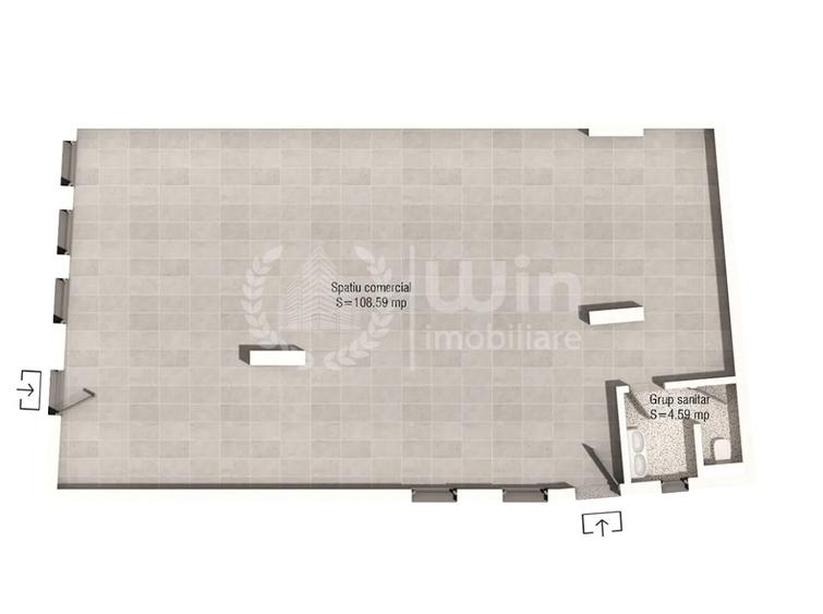 Spatiu comerciala | 113mp | Vitrina | Imobil Nou | Zona Parcul Central