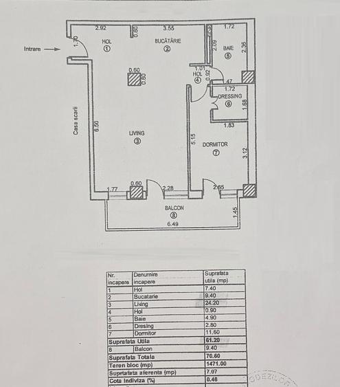 2 camere BLOC NOU 71 mp etaj intermediar vedere catre Dunare mobilat