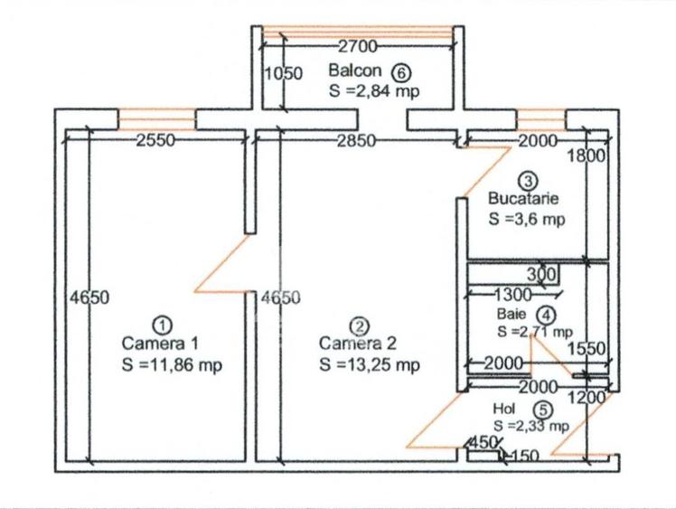 Apartament 2 camere de vanzare, etaj 2, zona Dacia, Timisoara