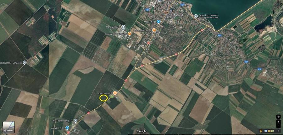 5,7 Ha. vav de Dovinot - Mihailesti, teren intravilan cu deschidere la DN6