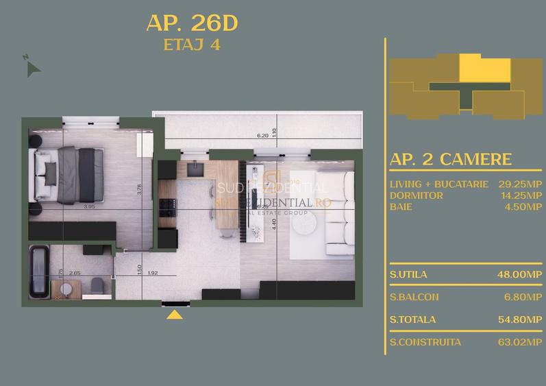 Apartament modern cu 2 camere + balcon, finisaje premium -Vidra, Ilfov - 5