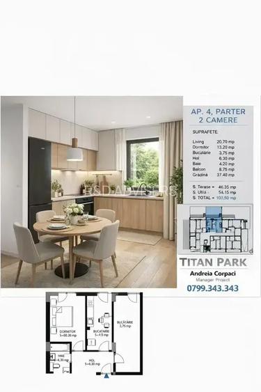 2 camere cu grădină – 12 min metrou Nicolae Teclu - 3