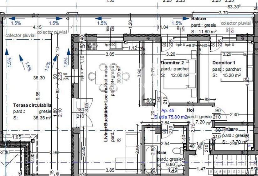 Penthouse modern 3 camere cu terasa 36 mp in Selimbar Sibiu - 2