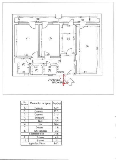 3 Camere Unirii, et.1, reper Tribunal - 6