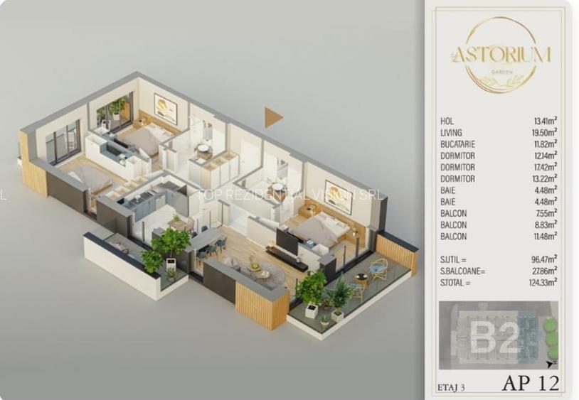 AP. 4CAM. DISPONIBIL IN PROIECTUL ASTORIUM GARDEN / COMISION 0%! - 2