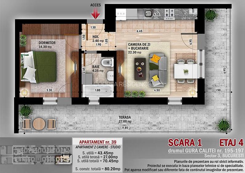 apartament 2 camere studio finalizat incalzire pardoseala langa parc si metrou - 2