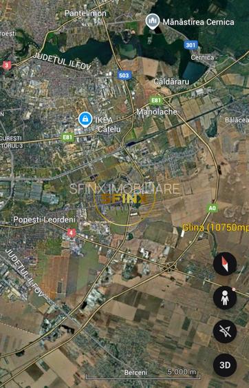 Teren intravilan Glina, Ilfov – 10750 mp, langa depozitele Megaimage, A0 - 8