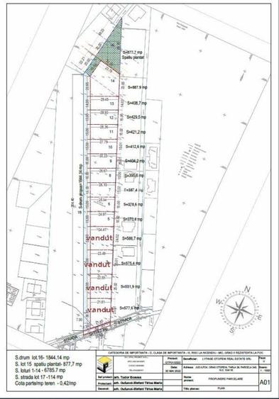 Teren 518mp(370.4mp+cota dr+cota sp. verde),drum 7ml. asfalt,toate utilitatile! - 2
