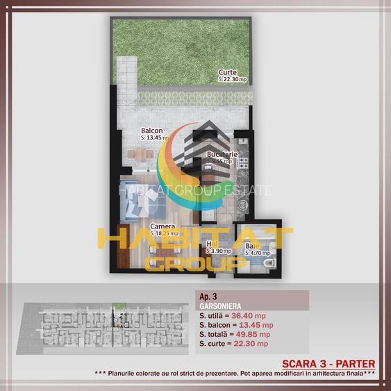 Garsoniera cu gradina proprie - Pallady - 1