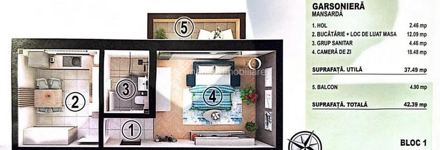 Garsoniera Decomandata 38 mp + Parcare - Sanpetru Residence - Cod 5255 - 3