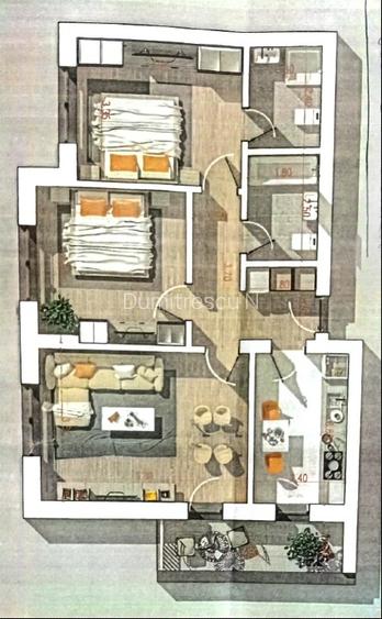 Proprietar particular vând apartament 3 camere, complet mobilat și utilat - 12