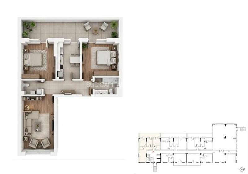 🏠 Apartament 3 camere | Platinum Residence – Bloc A, Parter - 2