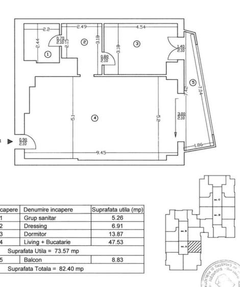 Apartament spațios 2 camere + dressing, UPground, 82 mp, etaj 6, mobilat lux. - 8