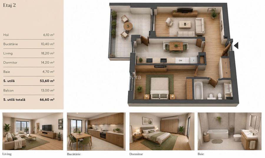 Apartament 2 camere | Terasă superbă de 13 mp | Proiect Premium 2027 - 4