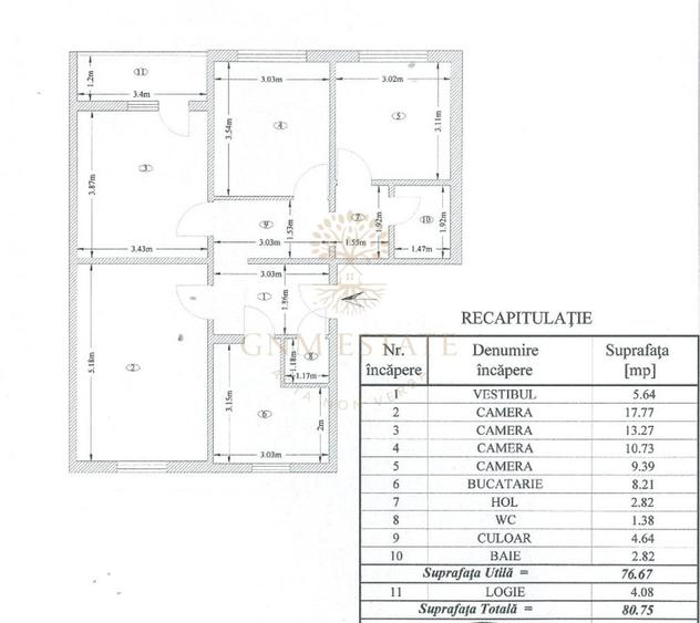 4 Camere Et.4/4 Bloc Reabilitat | Metrou Raul Doamnei - 12