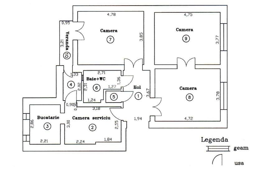 Apartament 4 camere, nemobilat, proaspat reabilitat - 15