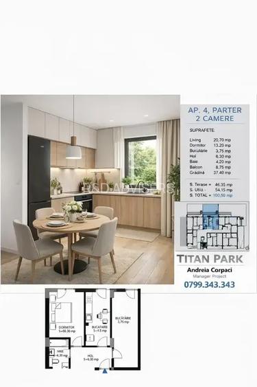 2 camere cu grădină – 12 min metrou Nicolae Teclu - 3