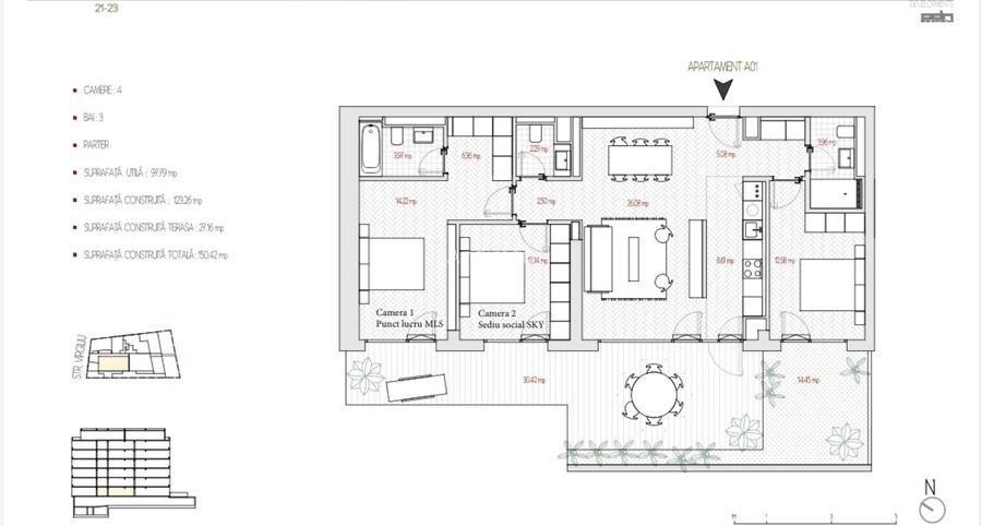 Vanzare apartament 4 camere cu gradina, Cismigiu - Berzei , bloc boutique - 15