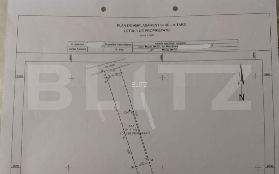 Teren intravilan 1811 mp, cu utilitati, zona Malu Mare! - 2