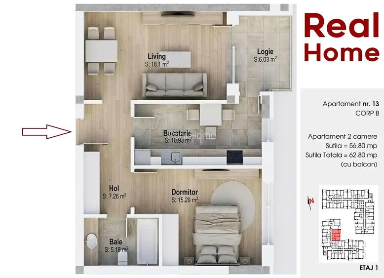 2 camere | decomandat |  metrou 15 min | 1 Decembrie 1918 | premium - 2