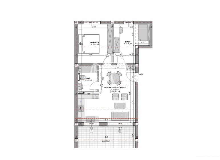 Apartament 3 camere, aer conditionat, finisat la cheie, terasa 12 mp - 7