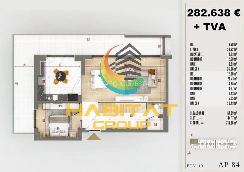 Duplex exclusivist, 5 camere,3 băi, 2 balcoane, premium - 13