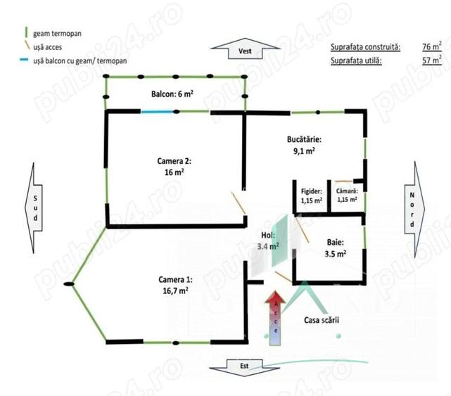 Apartament in vila | 2 camere | Decomandat | Parcare | Curte | Bulgaria/Ira - 16