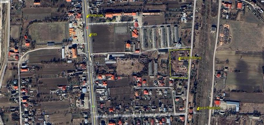 Racaciuni - teren intravilan 6.886mp - hale in suprafata de 265mp - 4