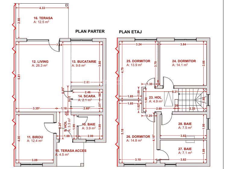 Duplex superb, P+E, 120 mp, 5 camere, 3 băi, bine poziționat, Giroc, comision 0% - 2