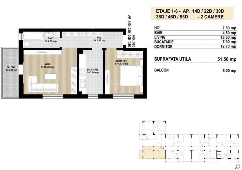 OFERTA Apartament 2 camere decomandat Grand Arena Dealul Cucului. - 2