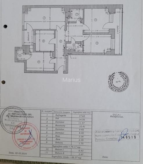 Apartament 4 camere | Central | Suprafata 88.57 mp | Etaj 1 | Centrala termica - 14