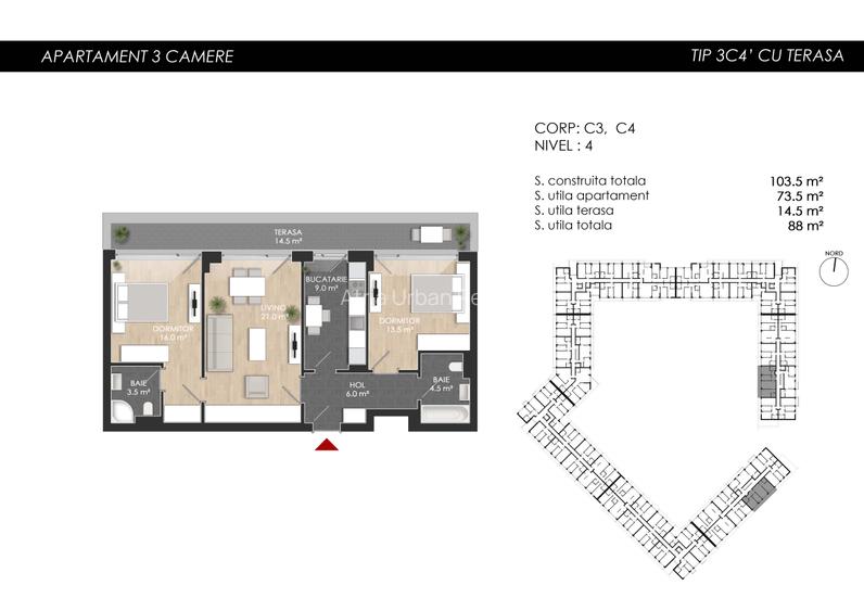 3 camere Nou Finalizat, 88 mp S.Utilă -lângă Lacul Străulești-Mall Colosseum - 1