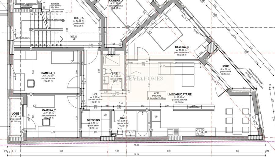4 camere/ bloc nou / 99 mp utili/zona strazii Traian/TVA inclus - 2