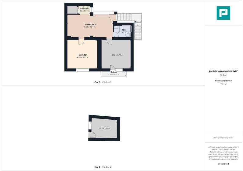 Casă la curte, 65 mp utili, 2 camere, curte mare - 10