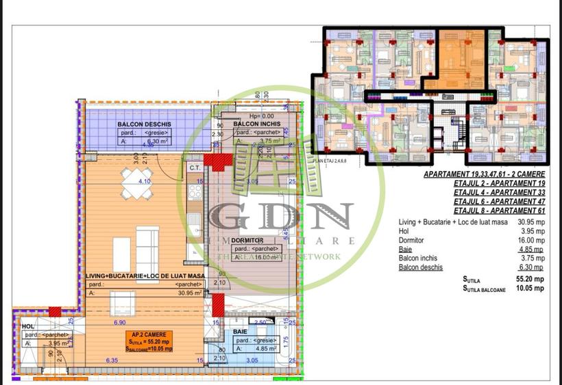 Apartament, semidecomandat, 65.80mp, cartier Cornitoiu, zona Liceul Bibescu