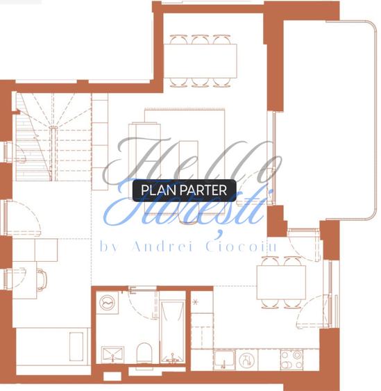Apartament 3 camere 99.4 mp 1 logie si 2 terase in Hexagon